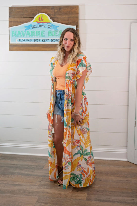 Tropics Take Me Away Maxi Cover up